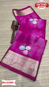 Pink Pure Organza Multi-Sequins Partywear Saree