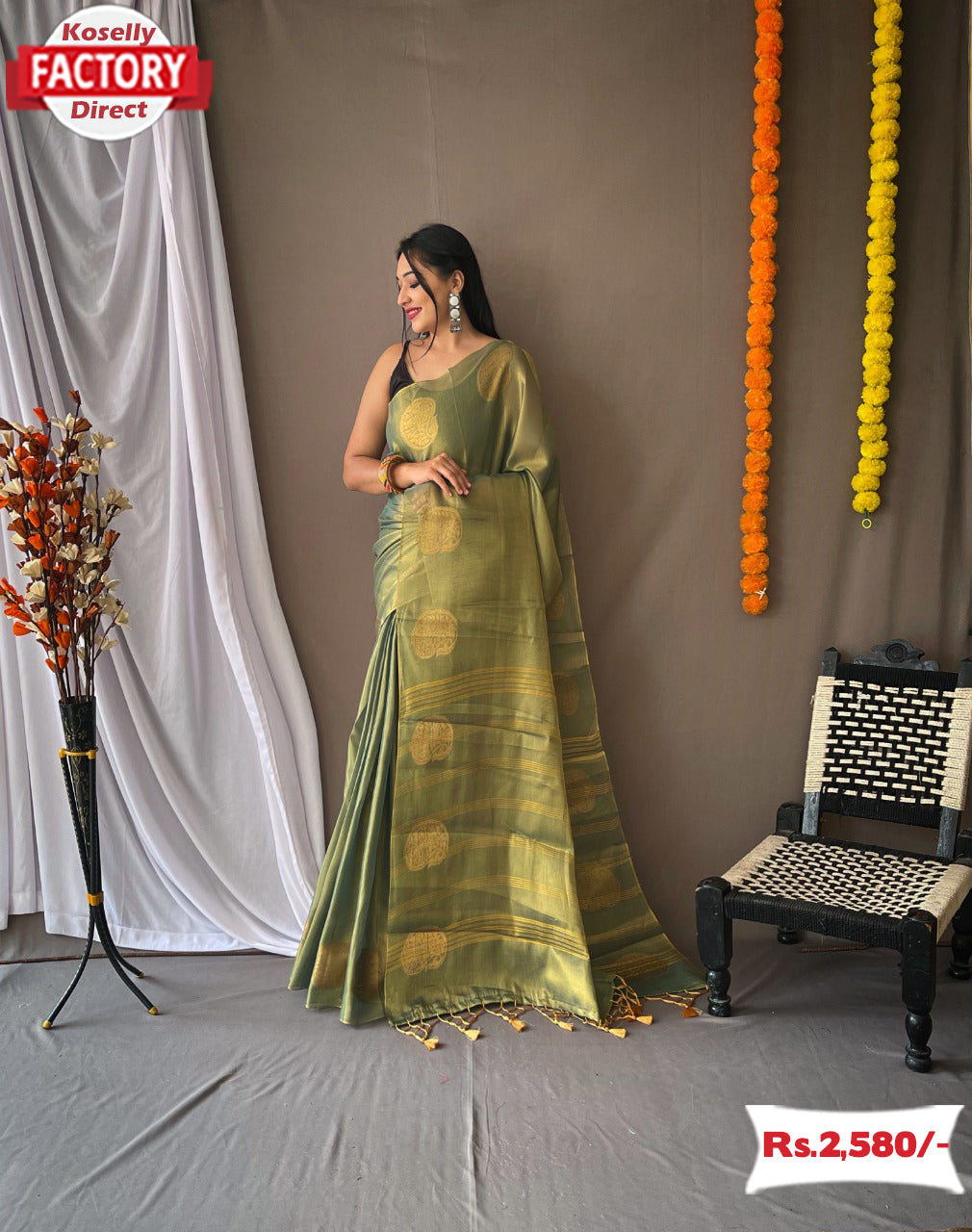 Pure Tissue Silk saree with Pure Tissue Silk Blouse (BYC-46006-5026) -  sellURsaree.com