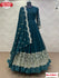 Teal Blue Partywear Gown Dupatta Set