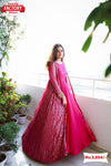 Pink Partywear Gown With Long Koti Set