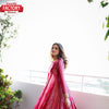 Pink Partywear Gown With Long Koti Set