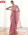 Pink Faux Georgette Embroidered Partywear Saree