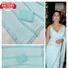 Sky Blue Partywear Sequins Saree