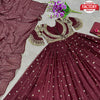 Maroon Embroidered Partywear Gown Dupatta Set