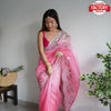 Pink Multi-shaded Pure Organza Partywear Saree