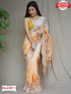 Yellow Multi-shaded Pure Organza Partywear Saree