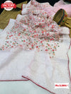 Baby Pink Pure Organza Chikankari Saree