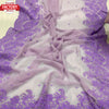 Lavender Pure Georgette Saree With Embroidery