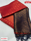 Red Pure Silk Copper Zari Saree