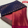 Navy Blue Pure Silk Copper Zari Saree