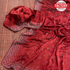 Maroon Stone Work Partywear Fancy Saree