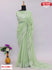 Light Green Georgette Real Mirror Worked Saree