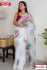 OFF-White Organza Digital Printed Cut-work Border Saree