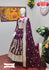 Wine Embroidered Partywear Gown with Dupatta