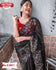 Black Silver Sequins Pure Organza Saree