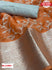 Orange Sequins Worked Organza Silk Partywear Saree