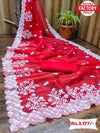 Red Organza Designer Partywear Saree