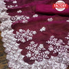 Wine Organza Designer Partywear Saree