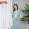 Light Blue Embroidered Kurtha Pant Set