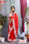 Red Kashmiri Work Partywear Saree