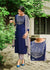 Navy Blue Embroidered Kurtha Pant Dupatta Set